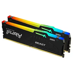 Модуль пам'яті для комп'ютера DDR5 64GB (2x32GB) 5200 MHz Beast RGB EXPO Black Kingston Fury (ex.HyperX) (KF552C40BB2AK2-64) - мініатюра 2