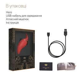 Вібратор 2в1 з язичком Zalo - Hero Wine Red, кристал Swarovski - мініатюра 7