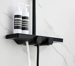 Душова система Dusel Bronx Thermostatic Black (233307000), Чорний матовий - мініатюра 6