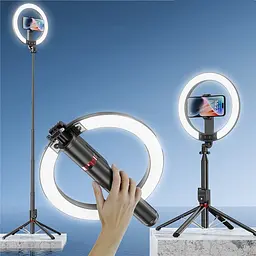 Селфі-палиця з кільцевою LED-лампою та функцією AI-авто-відстеження / Штатив P225Q 2,2 м з Bluetooth 5.2 Type-C - мініатюра 3