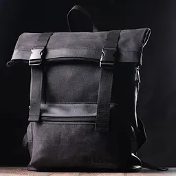 Рюкзак для ноутбука Fabra 22583 із вставками еко-шкіри Чорний - мініатюра 7