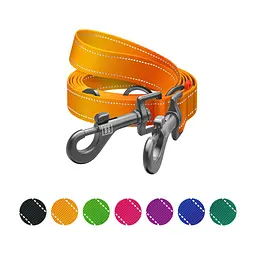 Повідець для собак WAUDOG Nylon Mono світловідбивний М помаранчевий (46484) - мініатюра 5