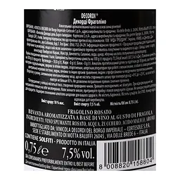 Ароматизований напій на основі вина Decordi Fragolino Rosato, рожевий, напівсолодкий, 7,5%, 0,75 л - мініатюра 5