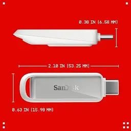USB флеш накопичувач SanDisk 128GB Phone Drive Arctic White Type-C USB 3.2 (SDIXS0N-128G-GN6NE) - мініатюра 3