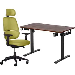 Комплект Mealux PowerDesk Lite Walnut + Leo Air Plus Green (EVO-201 Lite Walnut /B +Y 546 KZ)