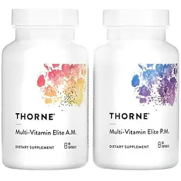 Мультивітаміни Thorne Multi-Vitamin Elite для прийому зранку та ввечері 2 флакони по 90 капсул - мініатюра 2