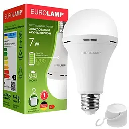 Лампочка Eurolamp A60 7W 4000K 1200mAh (LED-A60-07274(EM)AV)