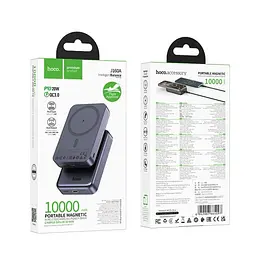 Універсальна мобільна батарея Hoco J160A 0RIGINAL PD20W magnetic power bank 10000mAh metal сірий - мініатюра 2
