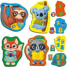 Дитячі розвивальні картонні пазли Vladi Toys Тварини Іграшки з грою (VT1722-27) - мініатюра 2
