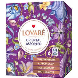 Чай чорний Lovare Assorted 4 види 64 г (32 шт. х 2 г)