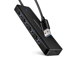 Мультипортовий адаптер AXAGON Travel USB-A Black (HUE-C1A)