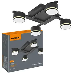 Світильник Videx під лампу 4xGX53 накладний чорний (VL-SPF31-4B)