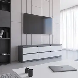 Тумба під телевізор Vays R-12, 6 шухляд без ручок, ЛДСП, 180×40×53 см - мініатюра 8