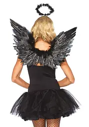 Крила чорного ангела Leg Avenue Angel Accessory Kit Black, крила, німб - мініатюра 2