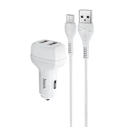 Автомобільний зарядний пристрій HOCO Z36 Leader 2USB/2,4A + Cable Micro чорний 4+1 - мініатюра 3