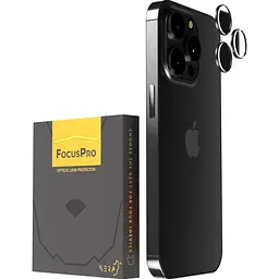 Захисне скло на камеру iLera FocusPro Lens для Apple iPhone 16 Pro/16 Pro Max Black Titanium (iLFPBl16PR) [122678] - мініатюра 1