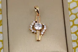 Кулон Xuping Jewelry скрипковий ключ із білим каменем усередині 2.2 см золотистий