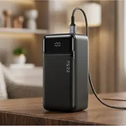 Повербанк універсальний з швидкою зарядкою 22.5 W та цифровим дисплеєм AWEI PA106 50000 мАг для телефона та інших гаджетів Зовнішній акумулятор Power bank 22.5 Вт 2xUSB-A/2xUSB-C Чорний - мініатюра 4