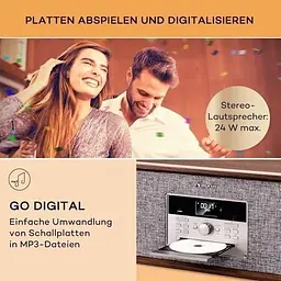 Програвач вінілу Auna Bella Ann радіо DAB+/FM USB Bluetooth (10041388) - мініатюра 3