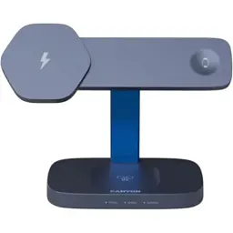 Зарядний пристрій Canyon wireless charger HEXAGON WCS-310 3in1 DarkGrey/Blue (CNS-WCS310DGBL)