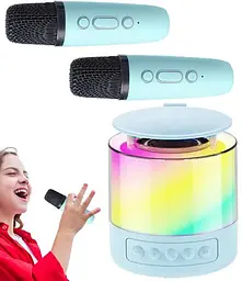 Портативна акустична колонка K19 з Bluetooth та LED-підсвічуванням для караоке бірюзовий - мініатюра 3