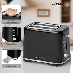 Тостер Clatronic TA 3554 чорно-срібний - мініатюра 3