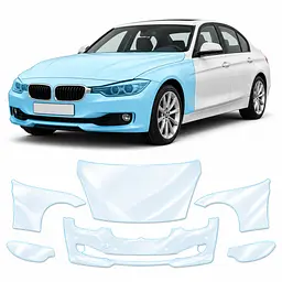 Антигравійна захисна бронеплівка за лекалами для BMW 3 Series F30 2012-2015 - передня частина авто (капот бампер фари крила)