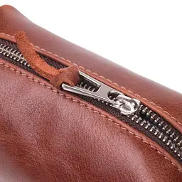 Косметичка невеликого розміру з гладкої шкіри на блискавці Серце Grande Pelle 16762 світло-коричнева - мініатюра 5