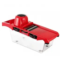 Овочерізка з резервуаром і насадками Mandoline Slicer 6 в 1 подрібнювач для овочів і фруктів