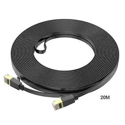 Патч-корд Hoco US07 General pure copper flat network cable (L-20M) чорний