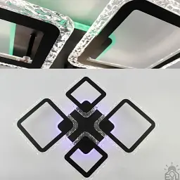 Смарт люстра керована світлодіодна OVAL ICE RGB 5S 75 Вт 725x500x93 мм Чорна ESLLSE - мініатюра 4