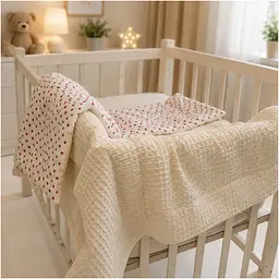 Плед дитячий MirSon Poplin Waffle Little hearts 150х220 см (2200013893547) - мініатюра 4