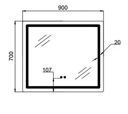Дзеркало Qtap Mideya (MI2) прямокутне з LED-підсвічуванням Touch QT2078NCF9070 - мініатюра 4