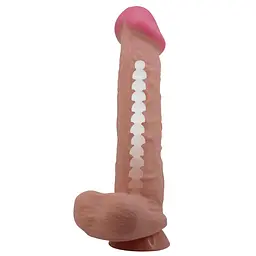 Фалоімітатор Pretty Love Sliding Skin Bendable 10.2'' 26 см коричневий - мініатюра 3