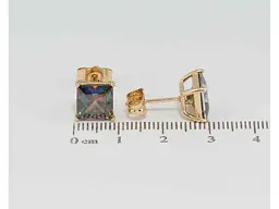 Сережки Xuping Позолота 18K пусети "Фіаніти хамелеон" 8х8мм (184247) - мініатюра 2