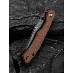 Ніж складаний кишеньковий Civivi Clingman (7.6 см) Damascus / Guibourtia Wood дерево - мініатюра 11
