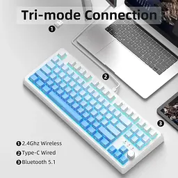 Клавіатура MageGee SKY 87 RGB Wireless Blue Whale Switch White/Blue Gradient (6971969728509) [164307] - мініатюра 5