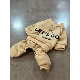 Трикотажний костюм для собак Let's go з колечком на спинці під повідець, бежевий M Multibrand zoo0005658