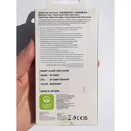 Оригінальний чохол-книжка Samsung Smart Clear View Cover для Galaxy S22 Ultra (S908) Burgundy EF-ZS908CEEGRU duplication - мініатюра 3
