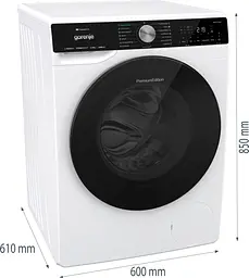 Пральна машина Gorenje фронтальна 10 кг 1400 A+++ 60 см дисплей інвертор пара Wi-Fi підсвітка барабану білий - мініатюра 9