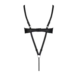 Боді з екошкіри Passion CELINE BODY 6XL/7XL black, з доступом, відкритий - мініатюра 4