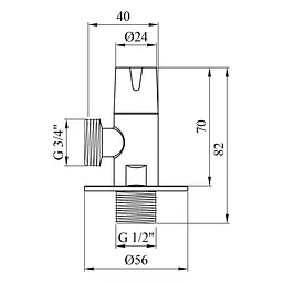 Кран приладовий Kroner KRP Eckventil C302 1/2"х3/4" ЗЗ (CV027382) - мініатюра 4