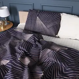 Комплект постільної білизни MirSon Бязь 17-0721 Cream and Grey Stripes 2 x 143 x 210 см сіро-кремовий (2200010686647) - мініатюра 2