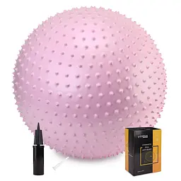 М'яч для фітнесу (фітбол) Cornix 65 см масажний Anti-Burst Light Pink XR-0489