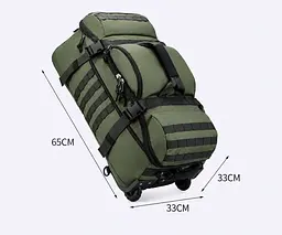 Велика сумка-рюкзак 3 в 1 на колесах Solve олива 70 л (KT7007101) - мініатюра 4