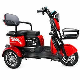 Електричний Трицикл Corso Ostin (1000W, 72V, 23Ah) + 1 Ящик Акумулятор, Гідравличні гальма Електробайк Скутер Червоний