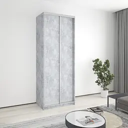 Шафа-купе дводверна MebelStar Стандарт AL 2ДСП 90x45x240 см Бетон (MBS-3572)