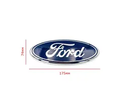 Емблема решітки Ford (пустушка) Синій + Хром 175х74 мм (на скотчі) 8U5A-19H250-AB - мініатюра 2