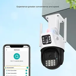 Бездротова WiFi вай фай камера вулична поворотна 2 камери 3mp+3mp IP66 повнокольорове нічне бачення UKC PTZ P12 ICSEE - мініатюра 10