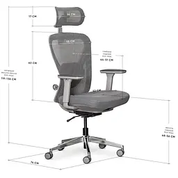 Крісло Mealux Q1 Air Fabric Grey ( HF Q-1 F/G) - мініатюра 3
